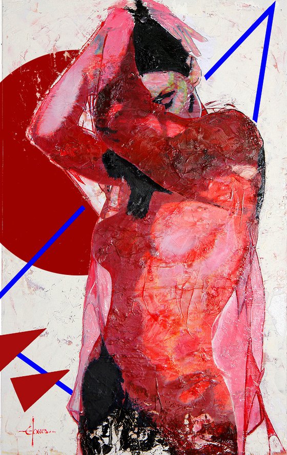 NUDE WITH RED VEIL -