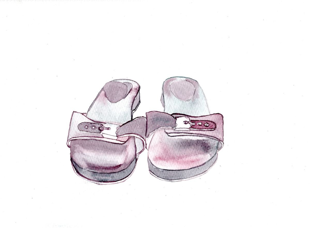 Shoe Sketch #8 - Gestural Impressionist Still Life Portrait by Eleanore Ditchburn