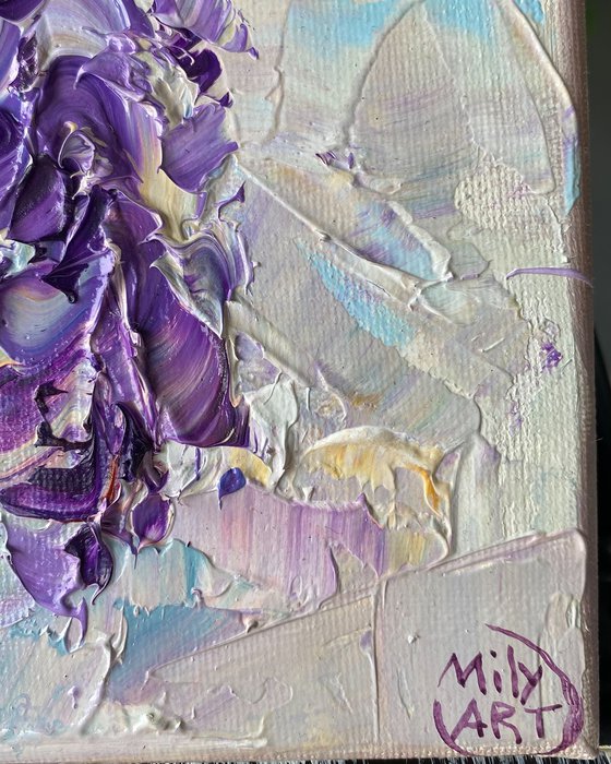 Wisteria Floral Oil Painting
