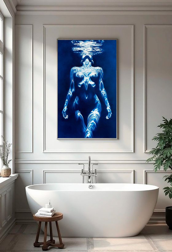 Siren's Breath - Large Blue Underwater Nude