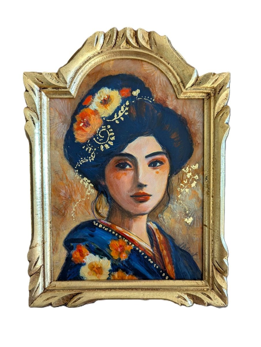 Illustrative Acrylic Painting , Kimi Love By Loetitia Pillault, 8 X 11, Artwork For Sale On Artfinder