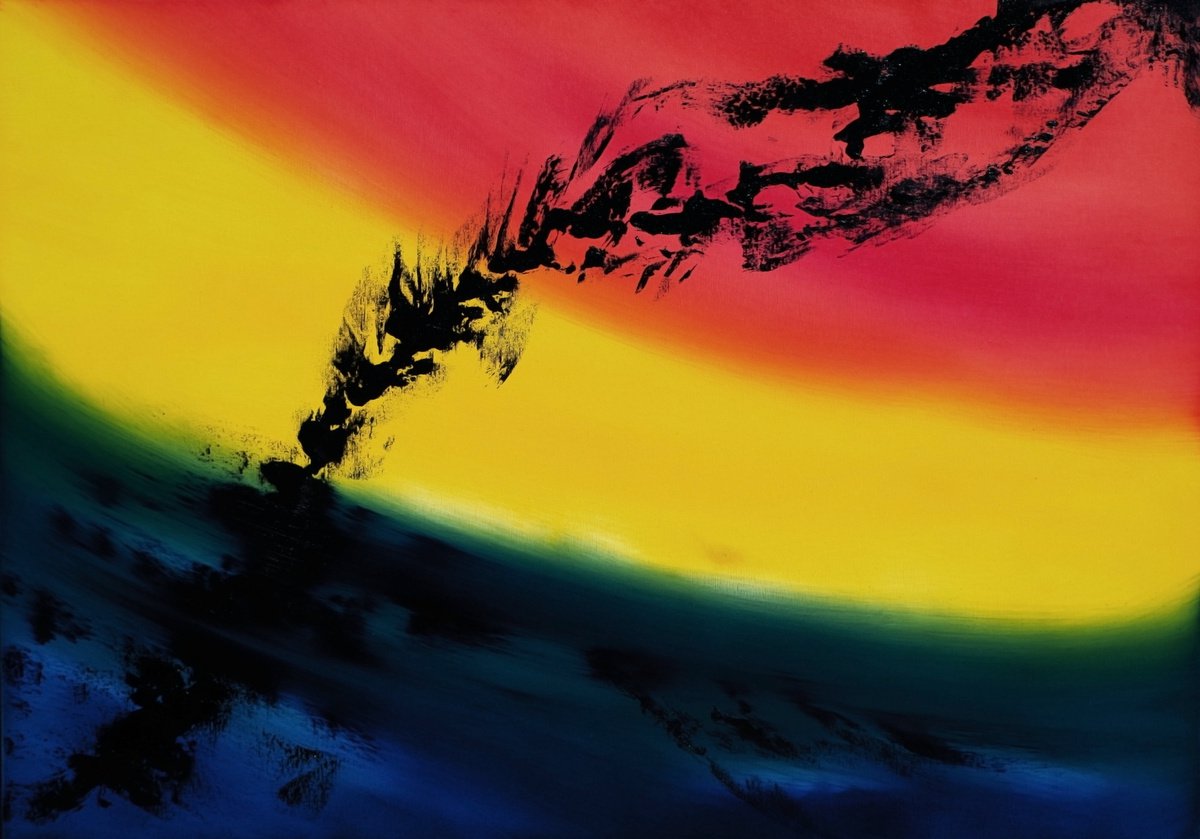 Abstract Oil Painting By Davide De Palma, 39 X 28, Skyline I, The Series,, Original Artwork