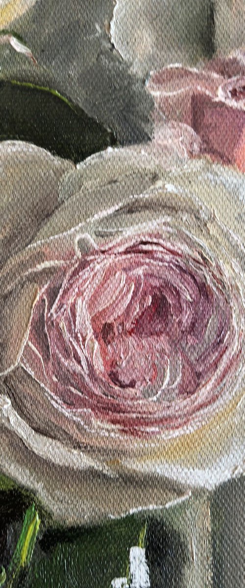 Pink roses still life by Leyla Demir