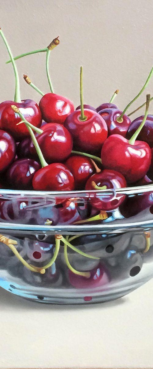 Cherries in a Glass Bowl by Alexander Titorenkov