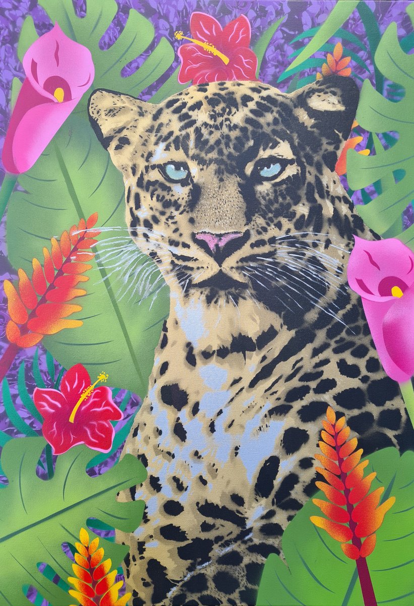 Urban And Pop Animal Painting By Johnman, 29 X 41, The Leopardstown Jungle, Original Artwork
