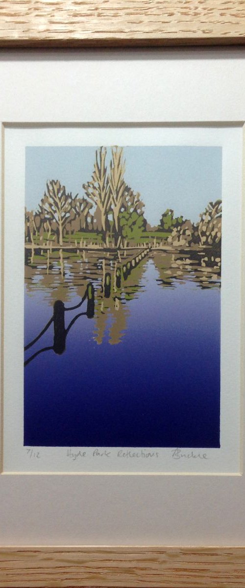 Hyde Park Reflections, framed by Alexandra Buckle