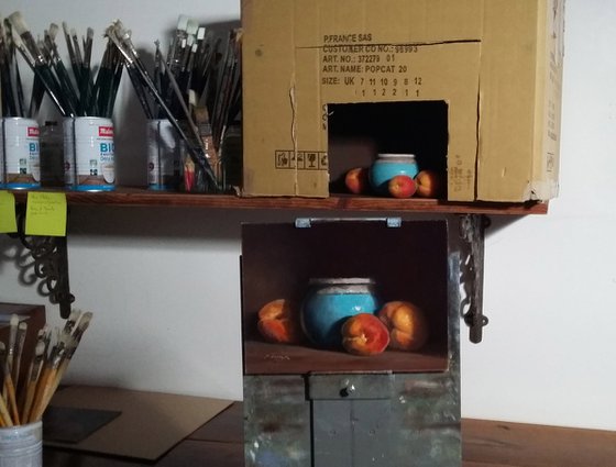 Abricots et Pot Bleu