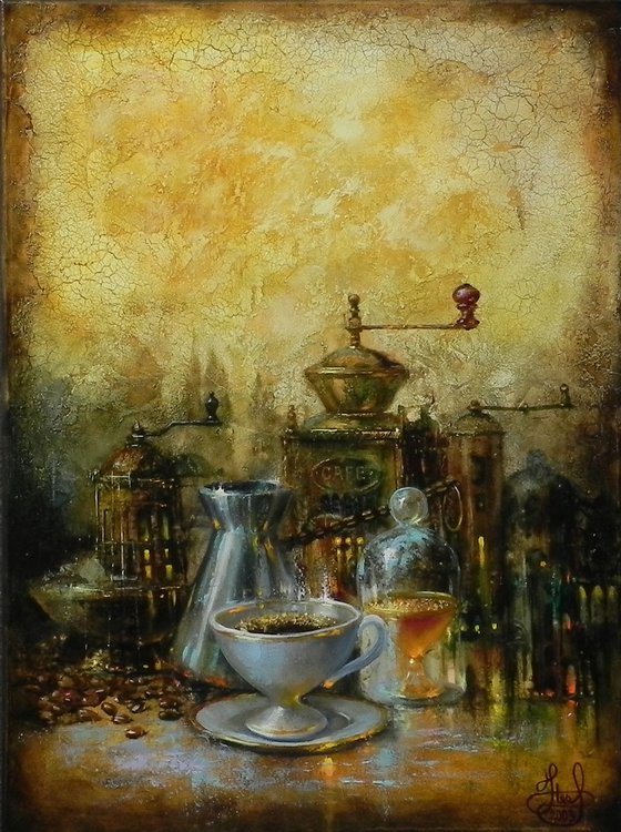 "Coffee house" - Original art
