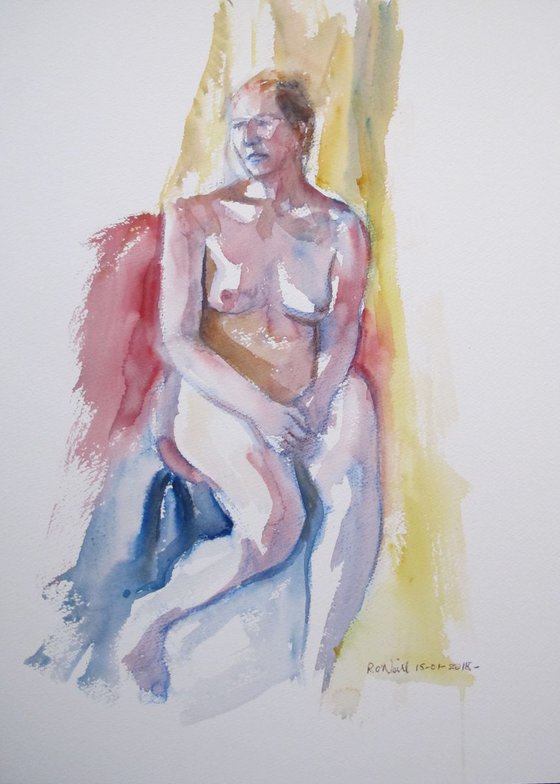 Seated female nude