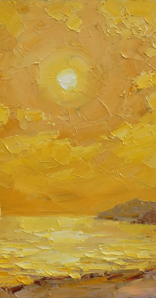 Yellow evening by sea by Alisa Onipchenko-Cherniakovska
