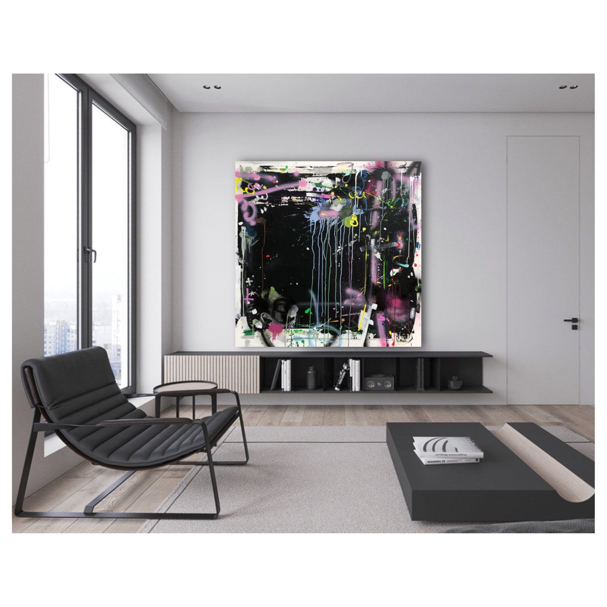 Expressive Painting , Losing Track Of Time By Maria Esmar, 47 X 47, Artwork For Sale On Artfinder