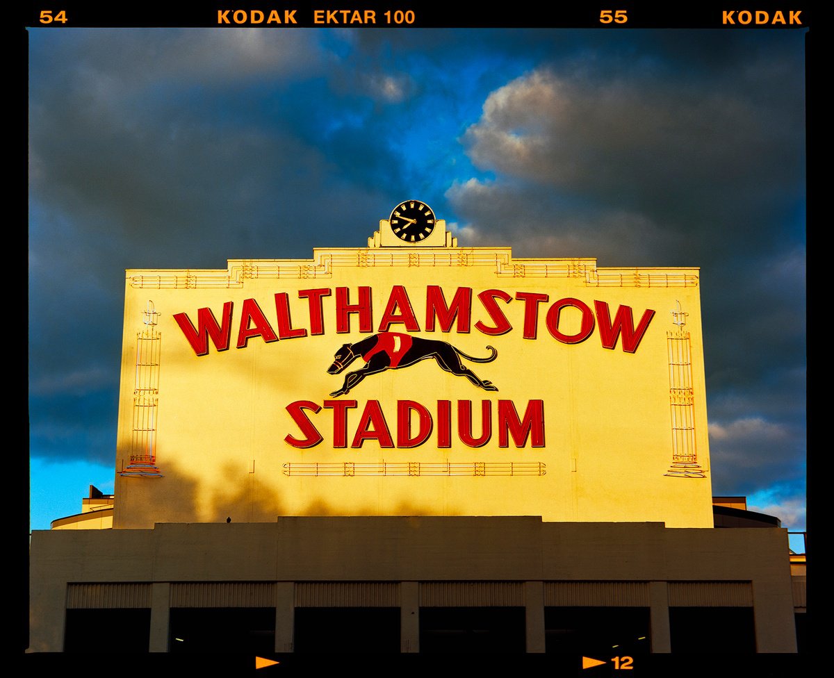 Urban And Pop Cityscapes Photograph By Richard Heeps, 27 X 22", 7.48Pm Walthamstow Stadium, Original Artwork