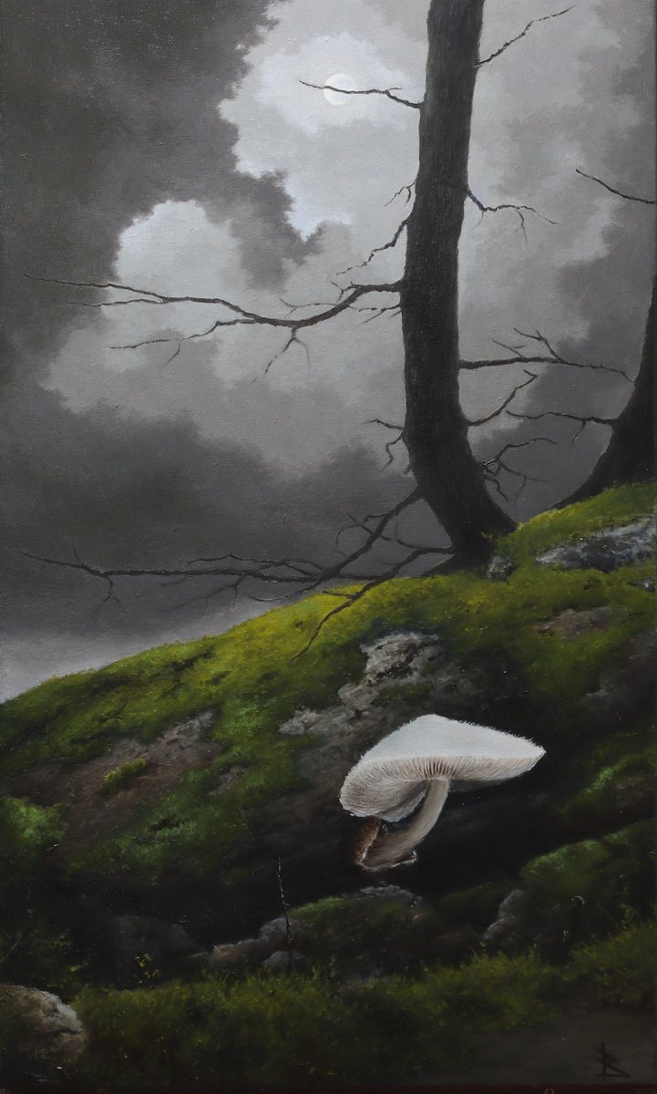 Impressionistic Landscape Oil Painting By Oleg Baulin, 18 X 30", The Secret Of Forgotten Forest, Original Artwork