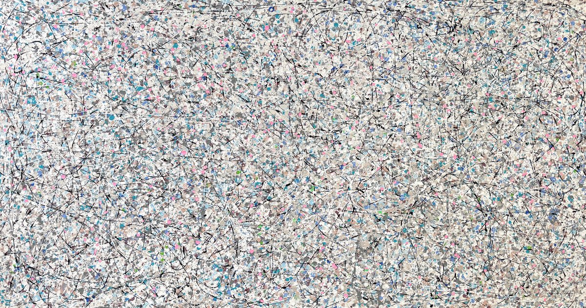 Abstract Acrylic Painting By Vahe Yeremyan, 69 X 37", Sphere Definition 15, Original Artwork