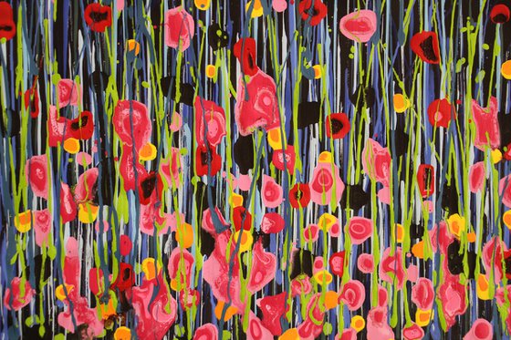 Technicolor Dream #10- Extra large original abstract floral painting