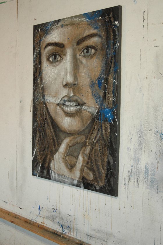 "Truth Hurts". Large scale portrait.