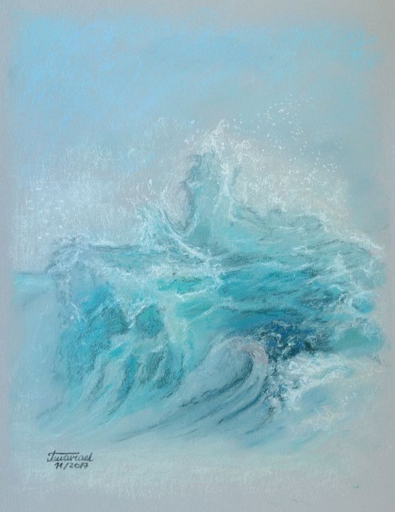 Wave - Original Soft Pastel Drawing
