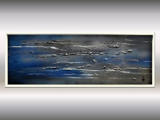 Impressions - Abstract- Painting- Acrylic Canvas Art - Wall Art - Framed Art - Blue Art - Modern Art