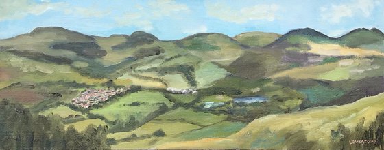 The mountains of South Wales, an original oil painting.