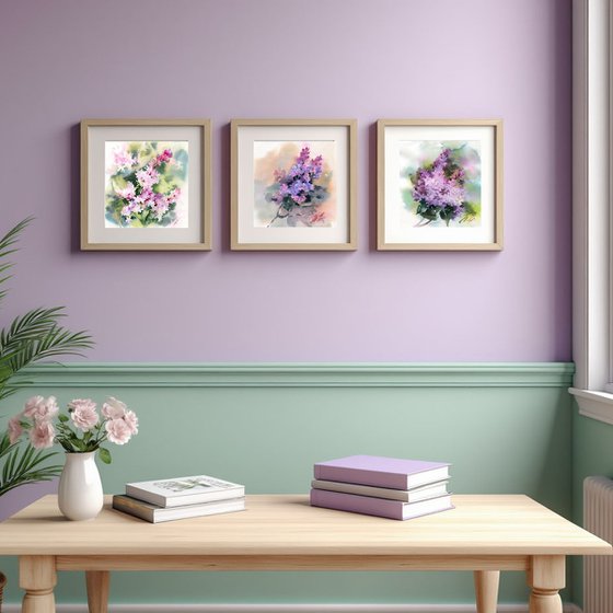 Triptych / lilac set
