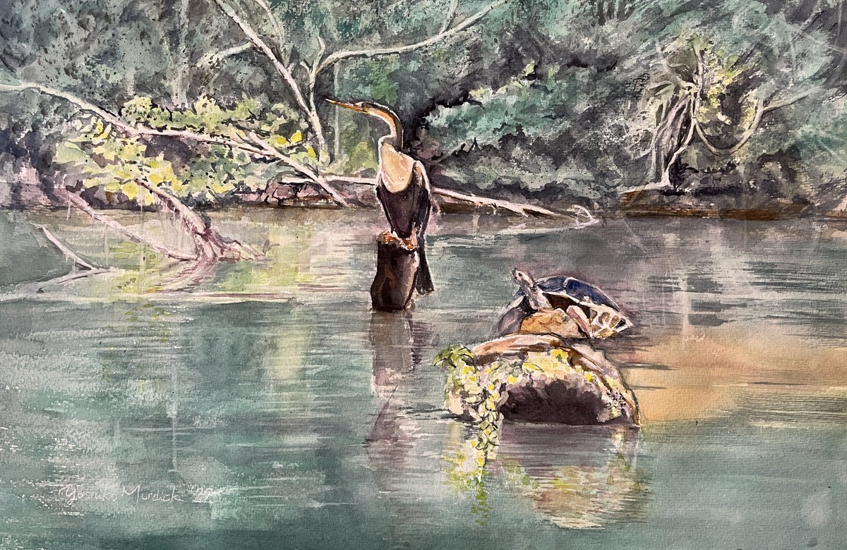 Impressionistic Watercolour , Friends Ii By Yoshiko Murdick, 22 X 15, Artwork For Sale On Artfinder