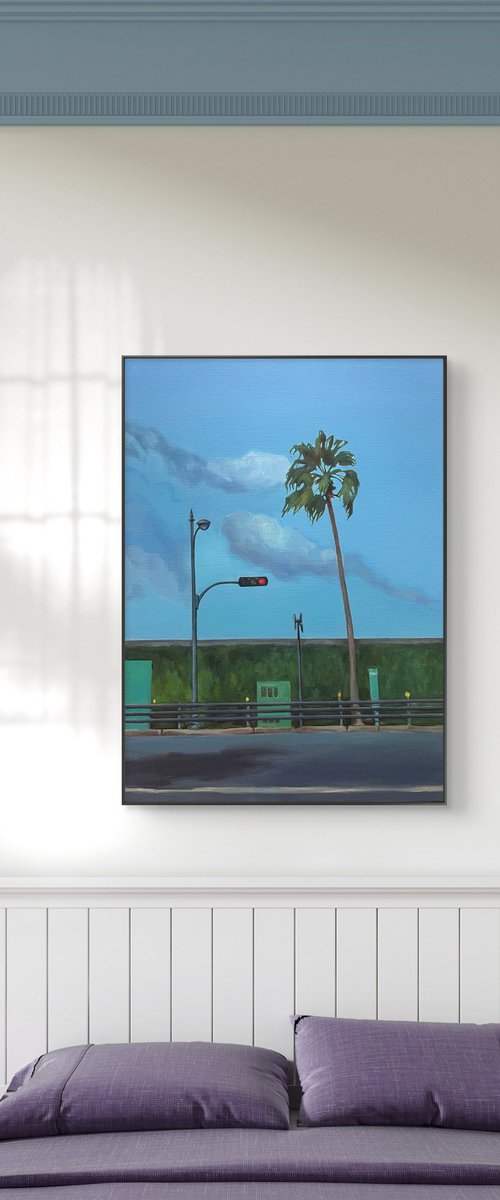 Palm and traffic light by Guzel Min