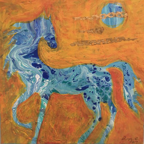 Unbridled. Abstract horse