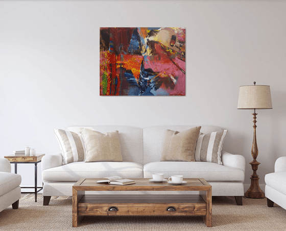 LARGE FASCINATING COLORS ABSTRACT PAINTING CHILDHOOD DREAMS O KLOSKA