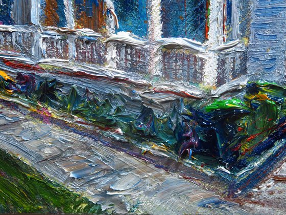 NAMELESS TOWN (cat. ref. m971) - Original oil painting realism architecture