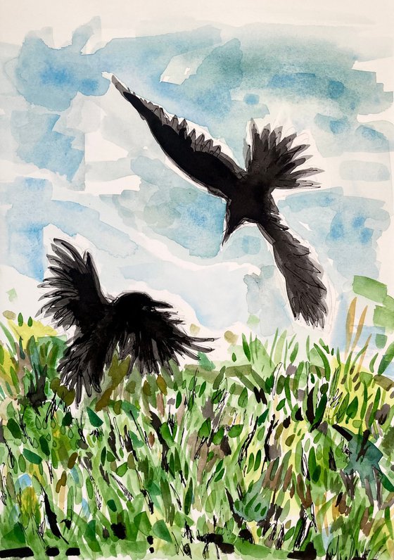 Crows over the Field