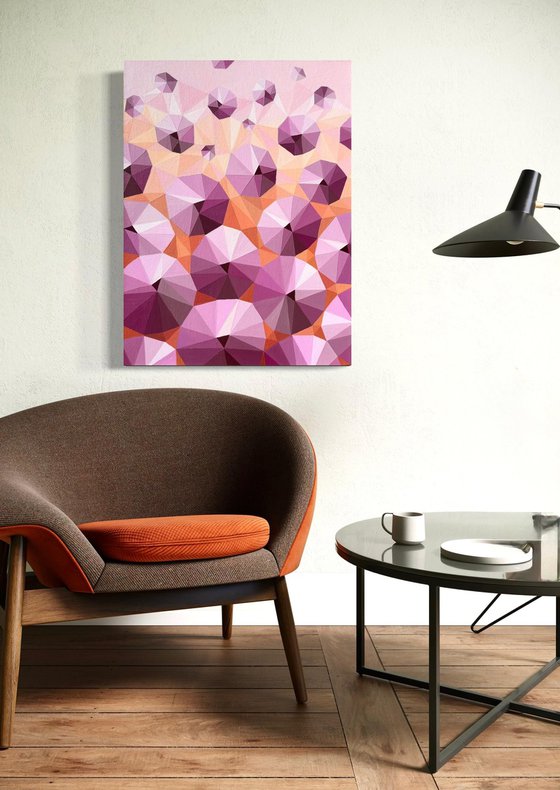 ORANGE SUMMER IN PINK CIRCLES