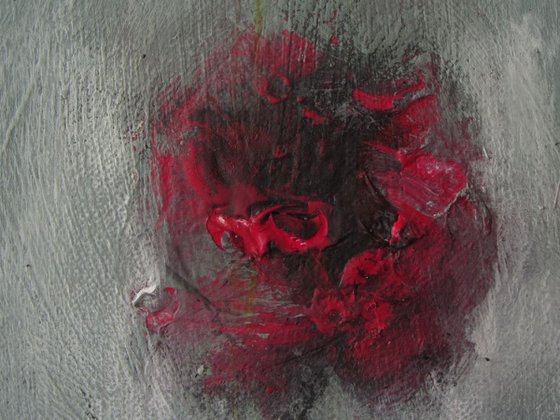 Winterrosen - Winterroses - abstract flower floral mixed media painting