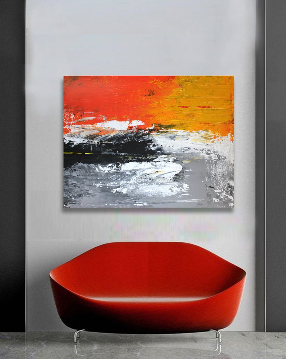 Abstract Acrylic Painting By Mir-Jan, 39 X 31", Abstract 101, Original Artwork