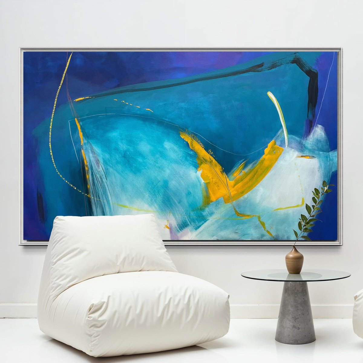 Abstract Acrylic Painting By Cheryl Harrison, 59 X 35, Rhapsody, Original Artwork