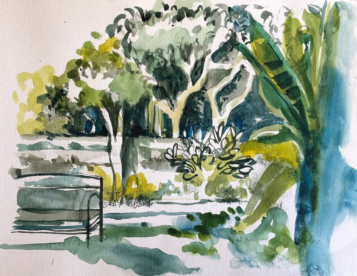 View across the garden, Menorca - Baleariac Islands by Annie Meier