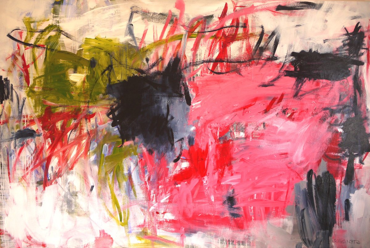 Abstract Painting By Daniela Schweinsberg, 59 X 39, The Colours Of Spring #2, Original Artwork