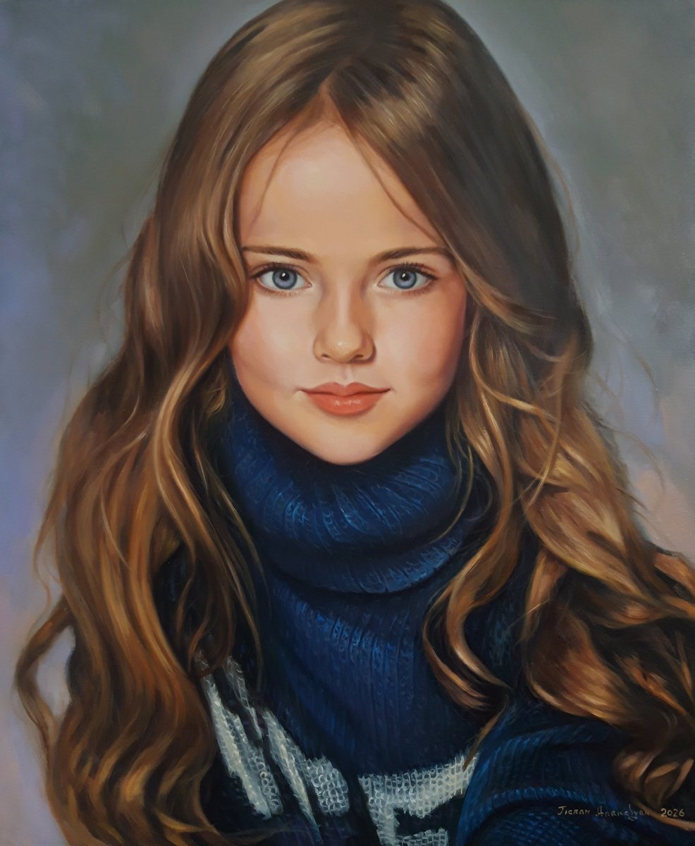 Photorealistic Oil Painting , Blue-Eyed Beauty By Tigran Araqelyan, 20 X 24, Artwork For Sale On Artfinder