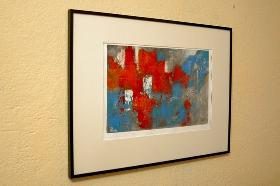 "Abstract Variations # 70". Matted and framed.