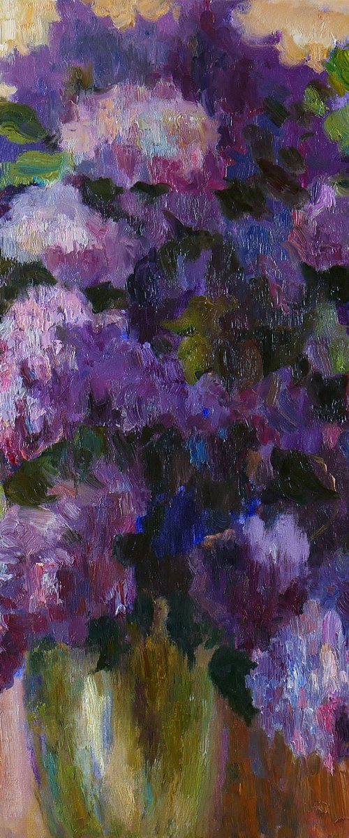 Abstract painting - Lilacs painting #1 by Nikolay Dmitriev