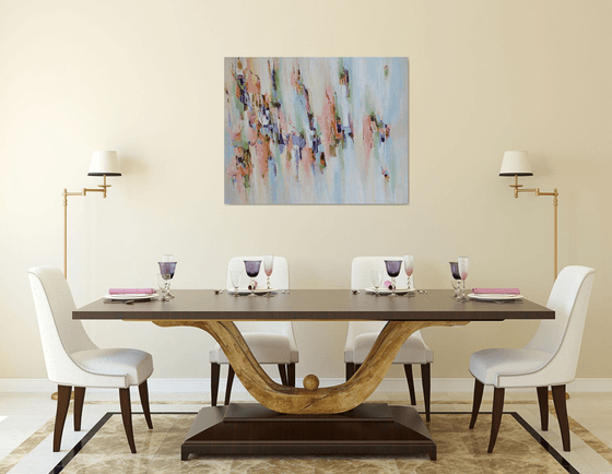 Peach and Gold Abstract