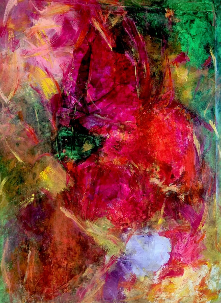 Abstract Acrylic Painting By Davina Nicholas, 36 X 48, Vessel, Original Artwork