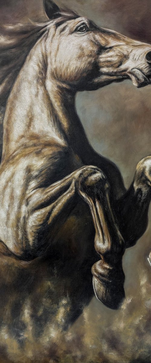 Power and Elegance - Original Horse Portrait by Sabbi Gavrailov