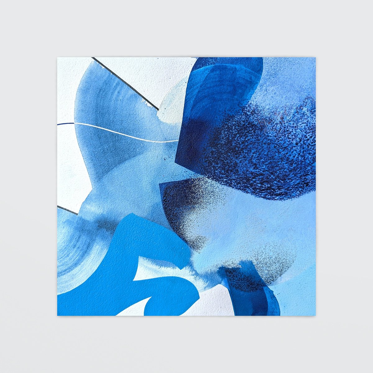 Abstract Painting By Smit Khond, 12 X 12", Blues, Iii, Original Artwork