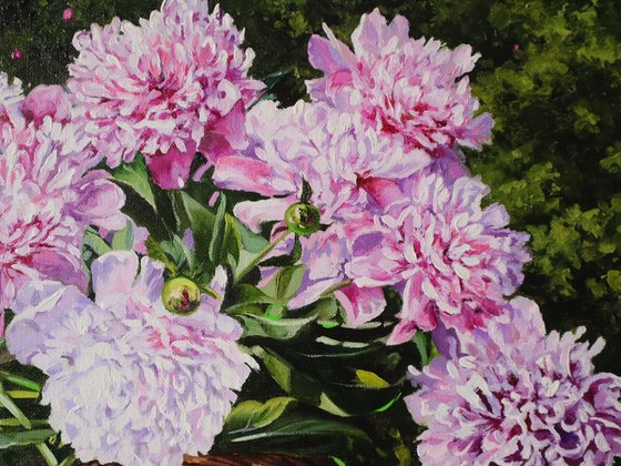 Garden Peonies Painting