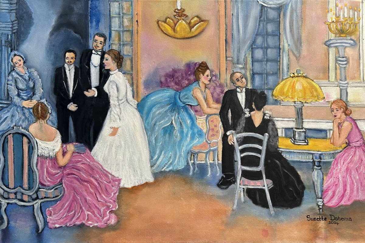 Impressionistic Portrait Painting By Suzette Datema, 30 X 20", The Irony, Original Artwork