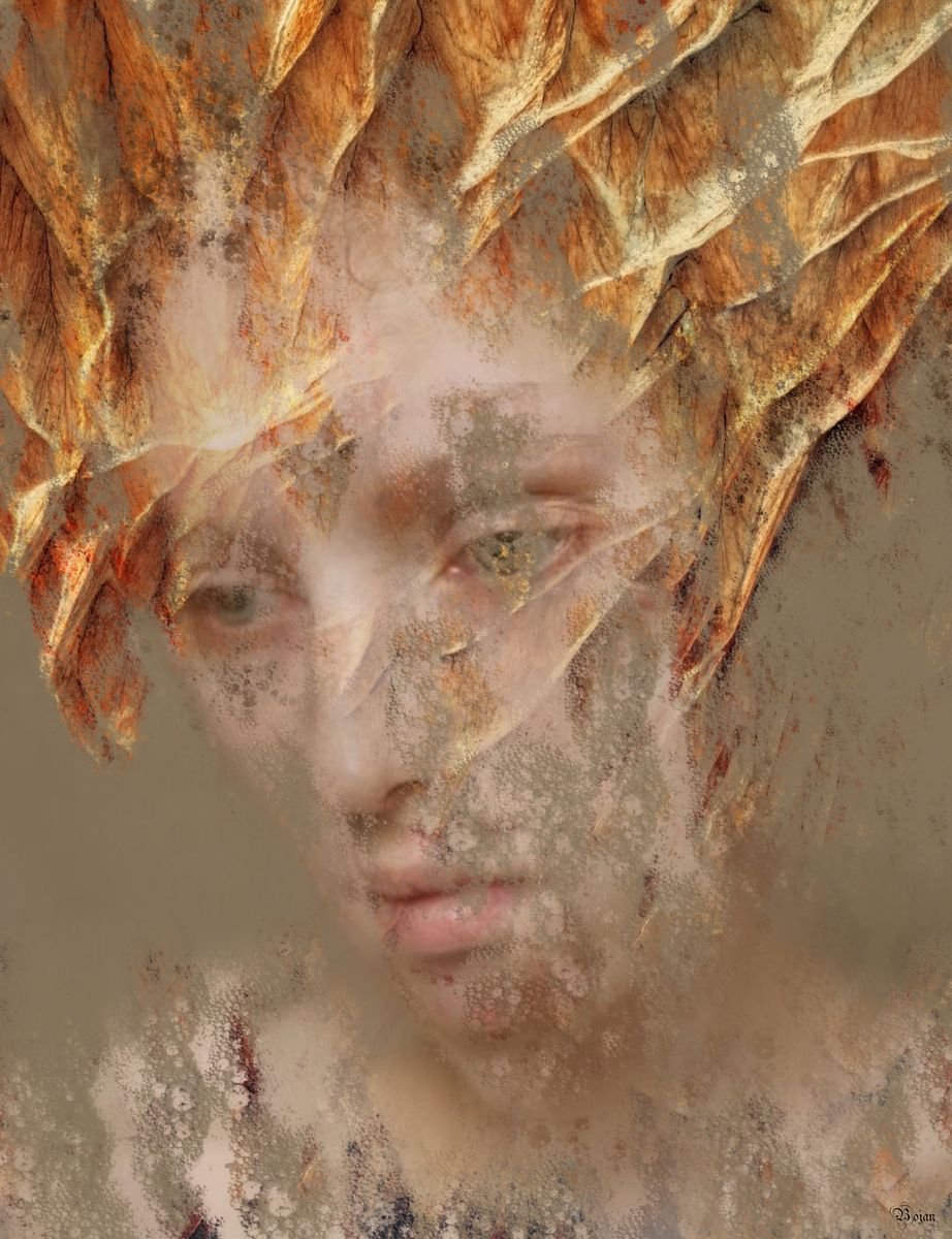 Illustrative Portrait Photograph By Bojan Jevtic, 33 X 43, Sad Day, Original Artwork