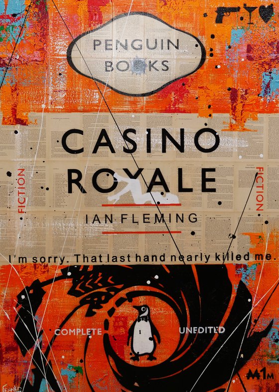 Bond 140cm x 100cm Casino Royale Book Page Urban Pop Art