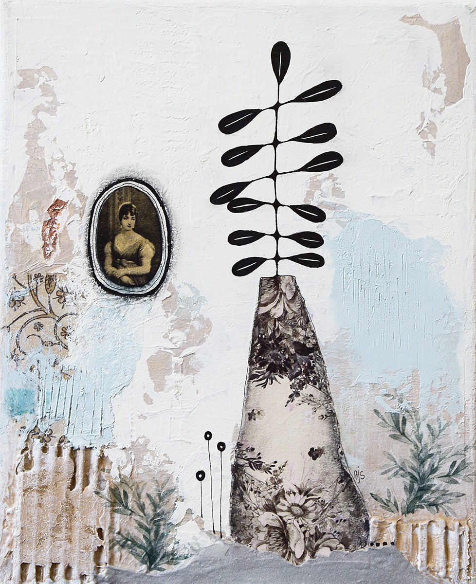 Naive Still Life Acrylic Painting By Armandine Js, 9 X 11, La Comtesse, Original Artwork