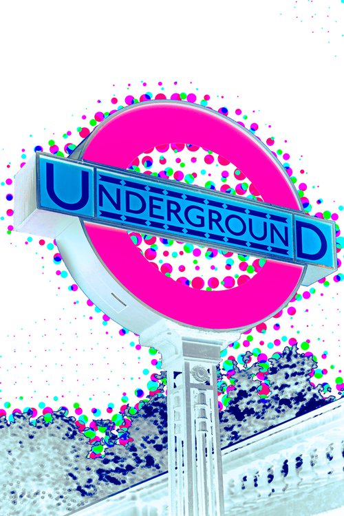 Underground Sign : Colourful NO:1  2/20  18" X 12" by Laura Fitzpatrick