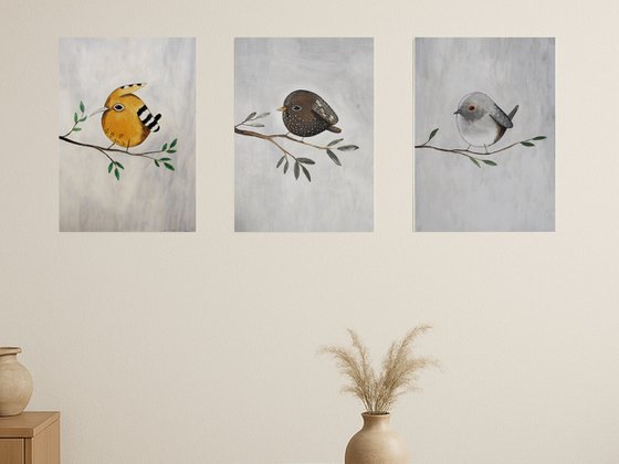 Birds, set of 3